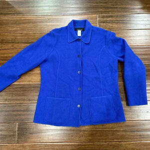 Jones New York 100% Merino Wool size Large - Cobalt Blue Jacket